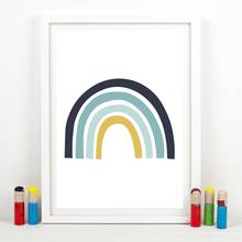 Rainbow Blue Canvas Art Poster Prints Baby Boys Nursery Wall Decor Nordic Poster Wall Picture Painting Kids Boys Room Decor 2024 - buy cheap