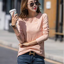 LJSXLS Camiseta Mujer 2022 Spring Autumn Cotton Tops Women Long Sleeve Tshirts Pink Tee Shirt Femme White T Shirt Women Clothes 2024 - buy cheap