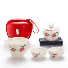 Travel Bag Chinese Kung Fu Tea set gaiwan teapot teacups fair mug tea sets white ceramic for gift puer Drinkware 2024 - buy cheap