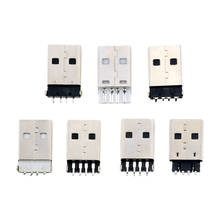 10pç usb 2.0 tipo a soldagem/paster/fio de solda/plugue plugue macho conectores segunda tomada diy 2024 - compre barato