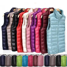 New Women Portable Ultra Light Down Vest Women Sleeveless Jacket Down Waistcoat Winter Warm Thin Windproof Coat Outwear Girl 2024 - buy cheap