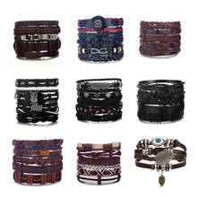 ALIUTOM-Conjunto de pulseras de cuero para hombre y mujer, brazaletes de cuero, varios estilos, Estilo Vintage, Punk 2024 - compra barato