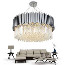 Modern Gold Stainless steel Crystal Chandelier Big Round light Suspension lamp Dining Room Bedroom LED Light Fixtures 2024 - buy cheap