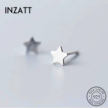 INZATT-pendientes de tuerca de estrella minimalistas para mujer, de Plata de Ley 925 auténtica, joyería fina para fiesta, accesorios para regalo 2024 - compra barato