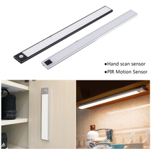 Ultra-thin PIR Motion Sensor Under Cabinet Light 20/40CM USB Charging Wardrobe Cupboard Wall lamp Hand Scan Sensor Night Light 2024 - buy cheap