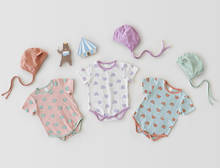Novo 2021 bebê meninos macacão roupas de verão a granel o-pescoço 0-3yrs bebê recém-nascido menino menina manga curta urso macacão 2024 - compre barato
