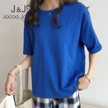 Jocoo Jolee-camisetas holgadas de manga corta para mujer, ropa informal de estilo coreano, Harajuku, combina con todo, 2019 2024 - compra barato