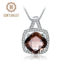Gem's Ballet Round Natural Smoky Quartz Pendant Necklace Genuine 925 Sterling Silver For Women Fashion Fine Jewelry Accessories 2024 - buy cheap