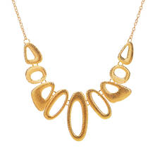 Steampunk Statement Necklaces Women Gold Color Metal Irregular Scrub Bib Choker Necklace Geometric Water Drop Pendants Jewelry 2024 - buy cheap