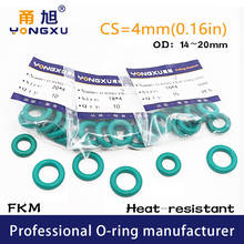 5PC/lot Green FKM Rubber fluororubber O-ring Seals CS4mm OD14/15/16/17/18/19/20*4mm Seal Gasket Ring Fuel sealing organic Washer 2024 - buy cheap