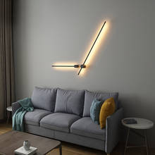 Modern Minimalist LED Wall Lamp Black Lustre Line Sconce Light Decoration for Living Room Bedroom TV Background Indoor Fixtures 2024 - buy cheap