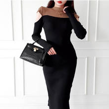 ZAWFL Women Knitted Dress Autumn Winter Stand Collar Off Shoulder Slim Dress Bodycon Sexy Sweater Dress With Oversleeve 2024 - buy cheap
