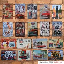 Vintage US Route 66 Sign Metal Plaques Art Wall Decor Tin Signs Poster Art Iron Plates Retro Stickers Style Painting 30X20CM H19 2024 - buy cheap