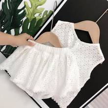 Summer Baby Set Children Outfit Girls Toddler Clothes White Sleeveless Lace Shirts + Shorts Two Piece Suit Clothing Sets JW6421 2024 - buy cheap