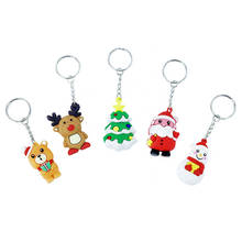 1Pcs Cute Funny ABS Cartoon Christmas Keychain Figures Toys Fashion Santa Claus Bags Key Rings Decoration Toys 2024 - buy cheap