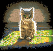 Комплект для вышивки крестиком из хлопка, теплый и пушистый котенок, кошка, котенок, приглушенный 70-35286 35286 2024 - купить недорого