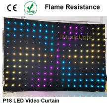 Cortina de visión LED con 80 patrones animados P18, 2M x 3M, 187 Uds., DMX512, para banda de DJ móvil, club nocturno, telón de fondo para el escenario 2024 - compra barato