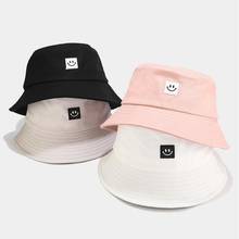 2020 New Smile Face Labeled Bucket Hats All Matched Simple Style Caps Women Men Leisure Bob Hat Summer Fashion 2024 - buy cheap