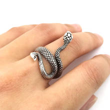 Женское регулируемое кольцо в стиле ретро, винтажное регулируемое кольцо со змеей в европейском стиле 2024 - купить недорого