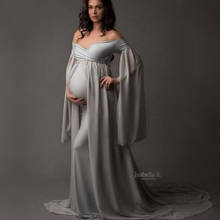 Long Dresses With Cape Fitting Maternity Maxi Gown For Photo Shoot Pregnancy Photography Jersey Stretchy Dress Baby Shower 2020 2024 - buy cheap