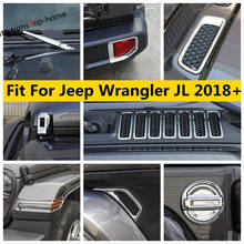 ABS-хромированные аксессуары для Jeep Wrangler JL 2018-2020, капот двигателя, воздухоочиститель переменного тока, задняя фотовспышка, отделка, внешняя отделка 2024 - купить недорого