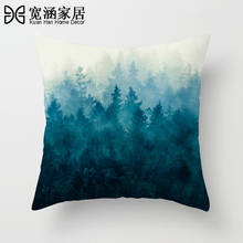 Fundas de almohada con pintura de tinta, de paisaje para cubierta suave almohada decorativa de oficina en casa, 45x45cm, funda de cojín romántica 2024 - compra barato