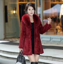 Female Pure 100% True Genuine Rabbit Fur Coat with Fur Hood and Luxury Natural Fox Fur Collar Customize Plus Size S-6XL 2024 - buy cheap