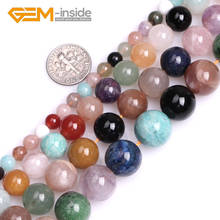 Natural Multicolor Mixed Stone Semi Precious Round Loose Beads for Jewelry Making Strand 15 Inches Wholesale New Hot Products 2024 - buy cheap
