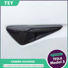 Чехлы для камеры TEY Tesla Model 3 S X, чехлы для камеры из углеродного волокна ABS Model 3, защита для Tesla Model Three, аксессуары 2024 - купить недорого