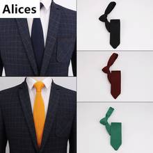 Модный мужской Красочный Галстук 5 см, вязаный галстук, галстук, однотонный, узкий, тонкий, тонкий, тканый, простой галстук, узкие галстуки 2024 - купить недорого