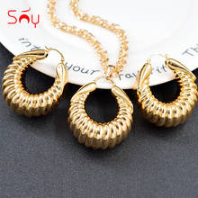 Sunny Jewelry Hot Selling Big Copper Jewelry Sets For Women Earrings Pendant Necklace Classic Jewelry For Party Jewelry Findings 2024 - buy cheap