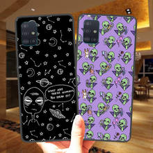 Cute Alien Space UFO Black Silicone Phone Case Cover For Samsung Galaxy A51 A71 A21S A01 A11 A31 A41 A10 A20 A30 A40 A50 A70 A7 2024 - buy cheap