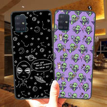 Funda de silicona negra para teléfono Samsung, carcasa bonita de Alien Space UFO para Samsung Galaxy A51, A71, A21S, A01, A11, A31, A41, A10, A20, A30, A40, A50, A70, A7 2024 - compra barato