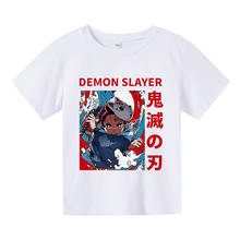 Camiseta de Anime de Demon Slayer para niños y niñas, playera de verano con estampado de dibujos animados de Blade of Ghost, de todas las tallas 2024 - compra barato