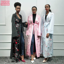 Открытый абайя кимоно турецкий хиджаб мусульманское платье африканские платья Абая для женщин Кафтан Дубай кафтан ислам одежда халат Musulmane 2024 - купить недорого