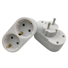 Ac portátil 250v 16a 3500w plugue da ue 1 a 2 tomada adaptador conversor 2024 - compre barato