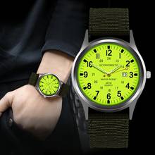 Relógio de pulso impermeável com quartzo para homens, relógio analógico de náilon com data, relógio de pulseira para o ar livre, relógio original 2024 - compre barato