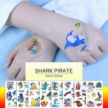 18PCS/lot temporary tatoo for kids children water tattoo animals cartoon small hand tatoo finger face stickers ocean shark whale 2024 - buy cheap