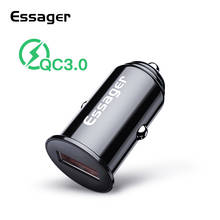 Essager Mini Car Charger Quick Charge 3.0 Fast Charge Adapter in Car QC3.0 Mobile Phone Charger For Samsung Xiaomi redmi note 8 2024 - buy cheap