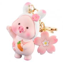 Bonito animal porco chaveiro chaveiro piggy pingente carro chaveiro saco decoração presente 2024 - compre barato