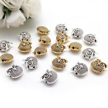 10pcs/lot Vintage Owl Head Spacers Beads Zinc Alloy Ancient Gold Silver Color Beads For Jewelry Making Bracelet DIY Accessoires 2024 - buy cheap