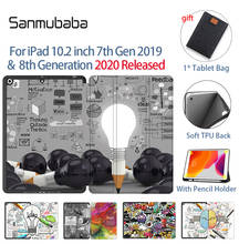 Sanmubaba For iPad 10.2 inch Case 7th 8th Gen With Pencil Holder Soft TPU+PU Leather Folio Flip Stand Smart Tablet Case Funda 2024 - buy cheap