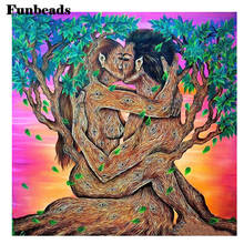 5d diy diamante bordado árvore abstrata casal beijando quadrado completo broca redonda 3d strass kit pintura decoração da sua casa presente ff4009 2024 - compre barato