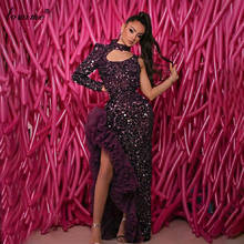 Haute Couture Elegant Evening Dresses Long One Shoulder Dubai Prom Dresses Women Party Night Sexy Celebrity Dresses Vestidos 2024 - buy cheap