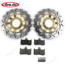 ARASHI 1Pair CNC Floating Front Brake Discs Disk Rotors Pads For Street Triple 675 R 2009 2010 2011 2012 2024 - buy cheap