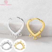 (1993)6PCS 15x17MM 24K Gold Color Brass Heart with Holes Earrings Hoop Earring Clip High Quality DIY Jewelry Making Findings 2024 - buy cheap