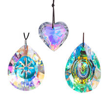 H & D-Conjunto de prismas de cristal Aurora boreal, piezas de candelabro, fabricante de arcoíris, adornos colgantes para ventana, decoración, 3,50mm/76mm 2024 - compra barato