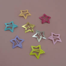 50PCS 3.0cm colorful Plain Filigree Star Metal Snap Clips star side hair clip for women girls hairpins wholesales 2024 - buy cheap
