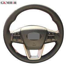 Hand-stitched Black Genuine Leather Car Steering Wheel Cover For Hyundai Ix25 2014-2016 Creta 2016 2017 2024 - buy cheap