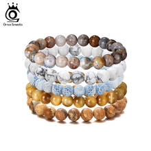 ORSA JEWELS 5Pc/set Stackable Bracelet Natural Stone Bracelet for Men Women Energy Bangle 8mm Bead Gold Tiger's Eye Jasper GMB48 2024 - buy cheap